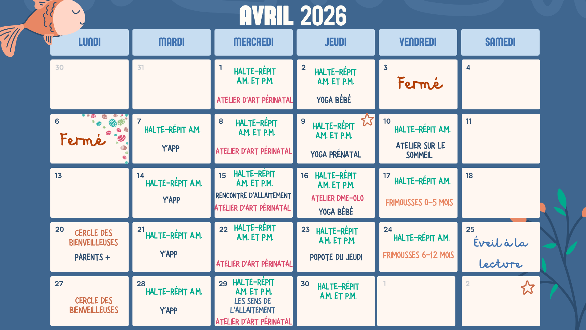 Calendrier Décembre 2024