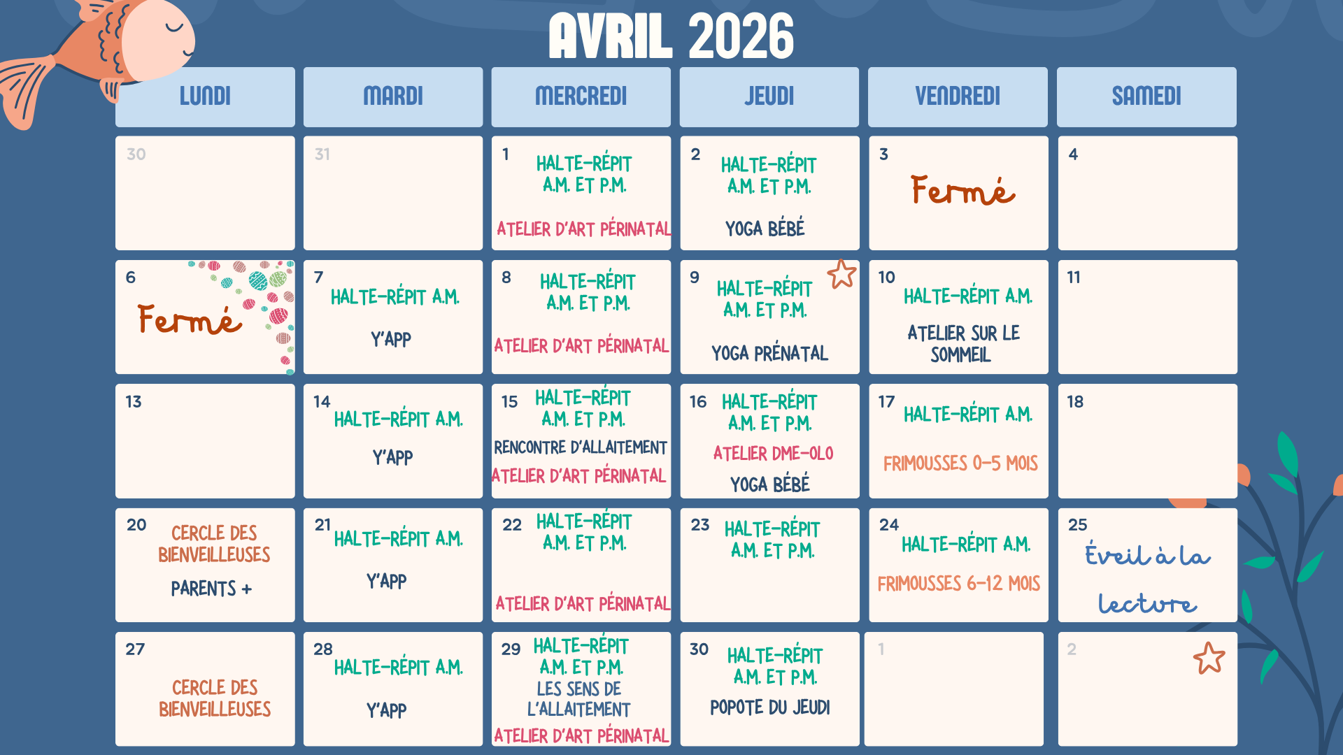 Calendrier Décembre 2024