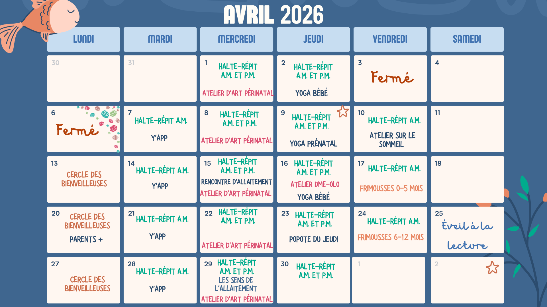 Calendrier Décembre 2024