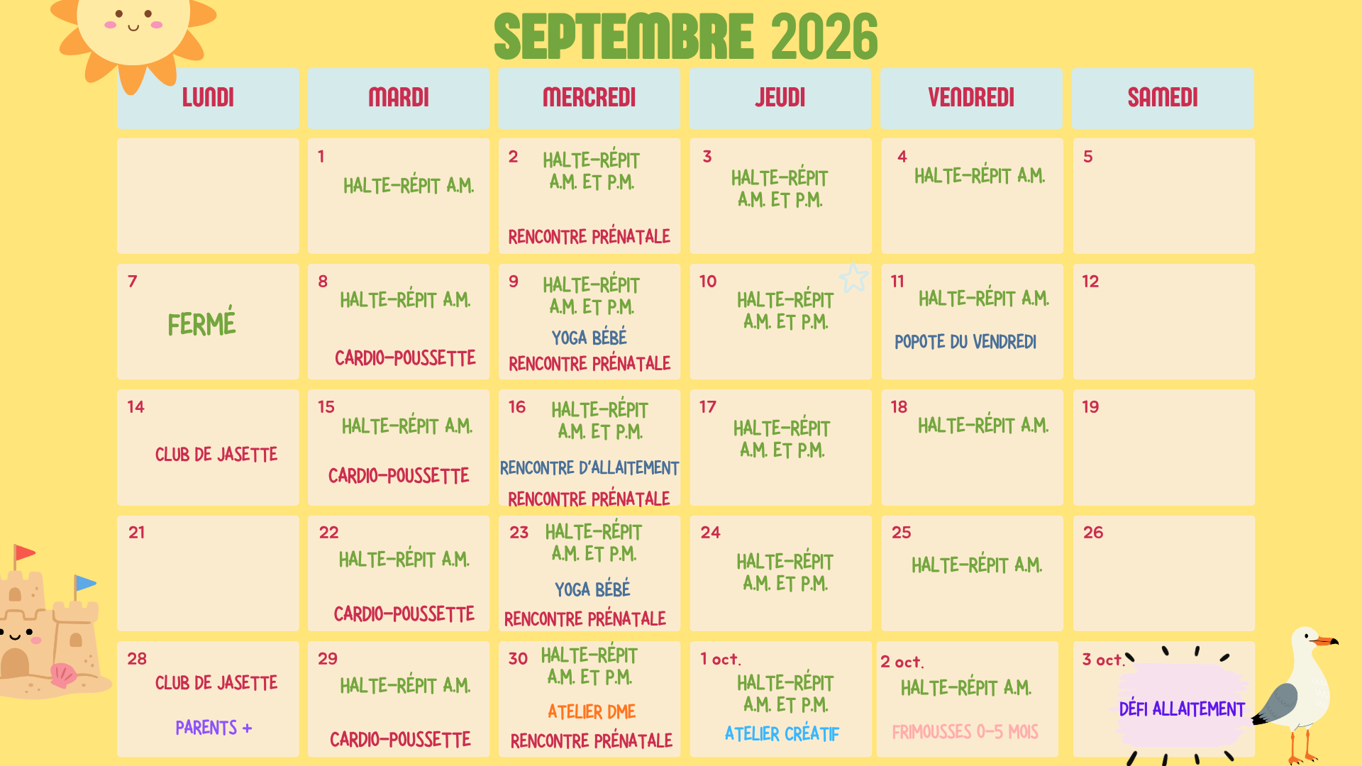 Calendrier Décembre 2024
