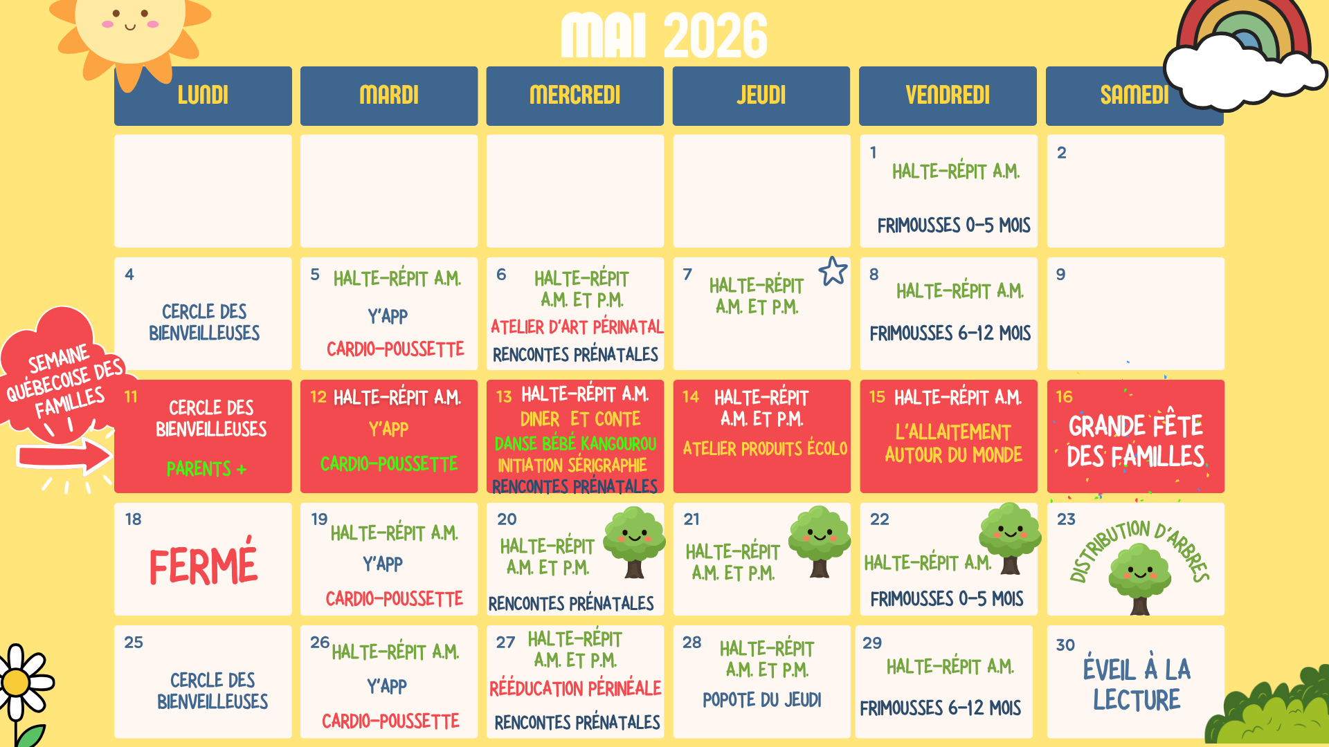 Calendrier Décembre 2024