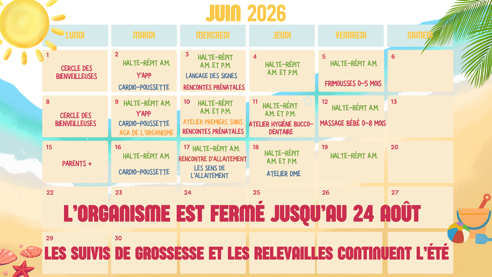 Calendrier Décembre 2024