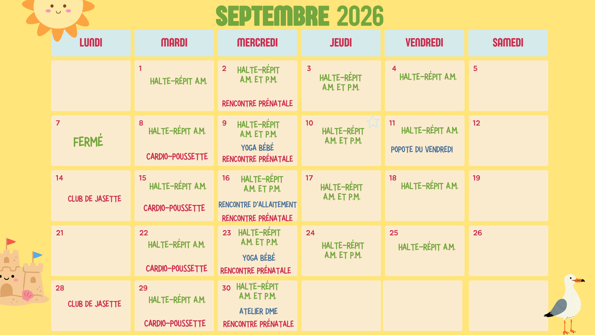Calendrier Décembre 2024