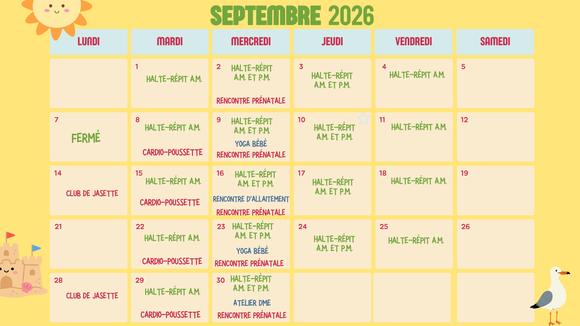 Calendrier Décembre 2024
